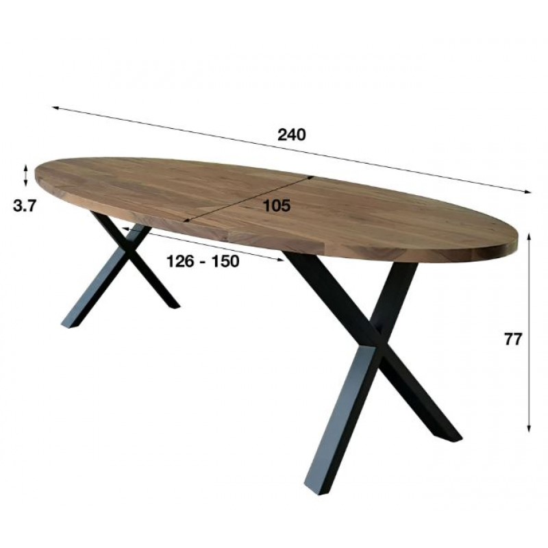 ZI Daytona Dining Table 240cm Dark Grey